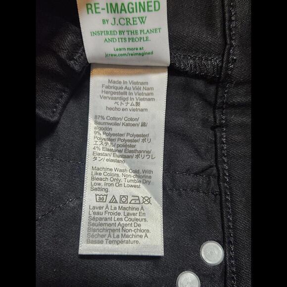 J Crew 9" Mid Rise Vintage Slim Straight Jeans in Charcoal Black Gray Wash Sz 25 - Picture 10 of 12